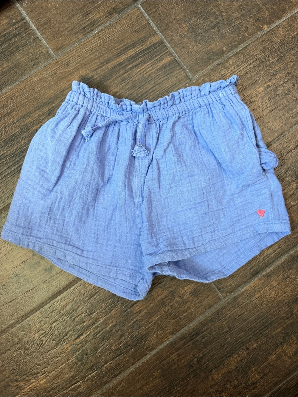 Pink Chicken Light Blue Girls' Gauze Drawstring Shorts